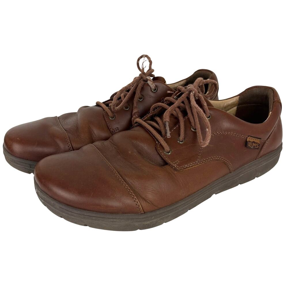 LEMS Nine2Five Brown Leather Sneakers Shoes Men 13